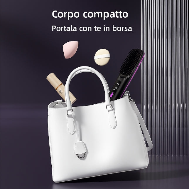 Spazzola Lisciante Portatile Senza Fili – Capelli Lisci in 60 Secondi, Da portare Ovunque