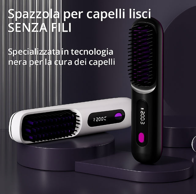 Spazzola Lisciante Portatile Senza Fili – Capelli Lisci in 60 Secondi, Da portare Ovunque