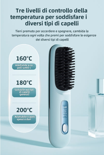 Spazzola Lisciante Portatile Senza Fili – Capelli Lisci in 60 Secondi, Da portare Ovunque