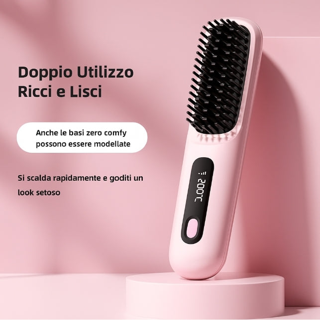Spazzola Lisciante Portatile Senza Fili – Capelli Lisci in 60 Secondi, Da portare Ovunque