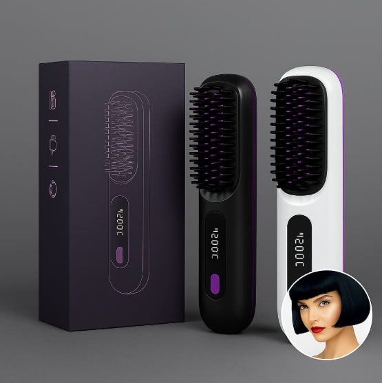 Spazzola Lisciante Portatile Senza Fili – Capelli Lisci in 60 Secondi, Da portare Ovunque