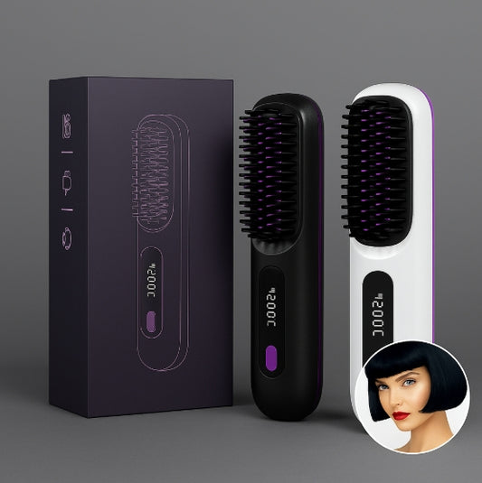Spazzola Lisciante Portatile Senza Fili – Capelli Lisci in 60 Secondi, Da portare Ovunque